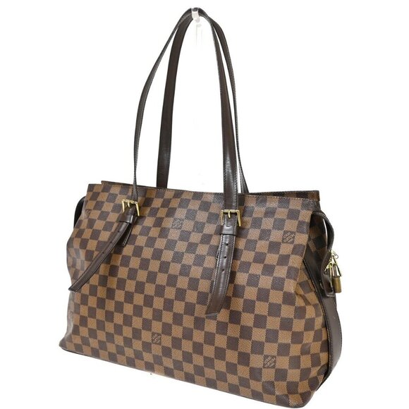 LOUIS VUITTON Chelsea Shoulder Tote Bag Damier Leather BN France - Picture 1 of 16